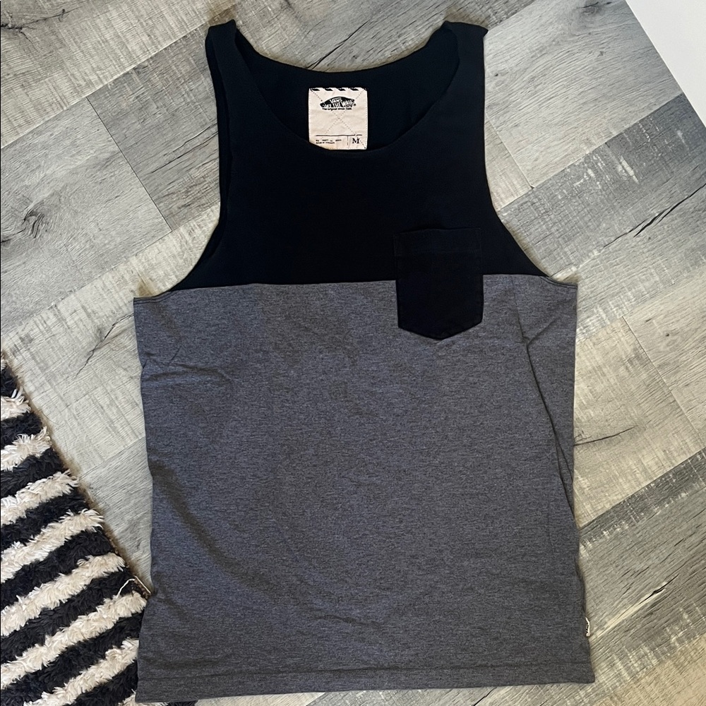 Vans Black and Gray Tank Top